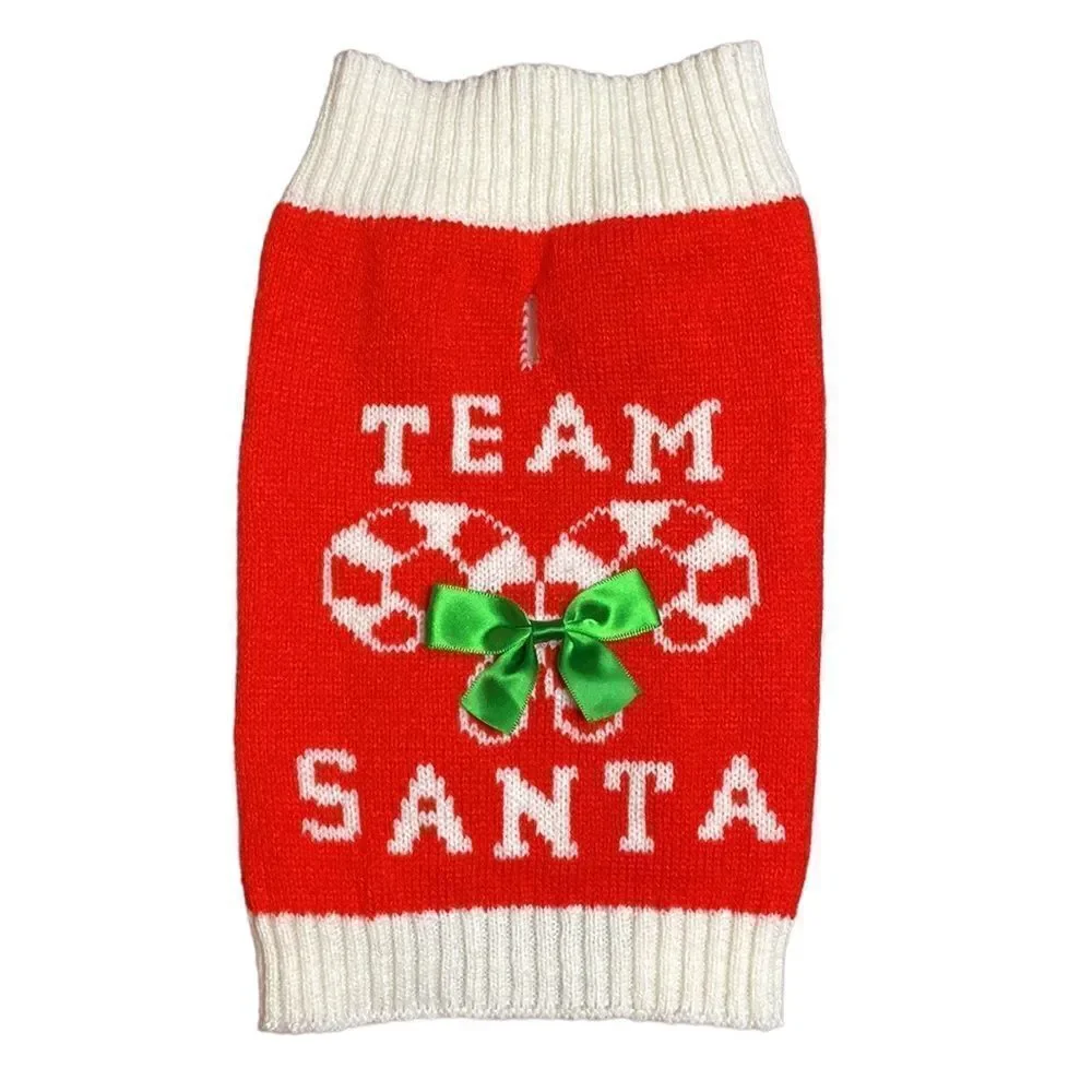 Retro Look Dog Candy Cane Christmas Sweater